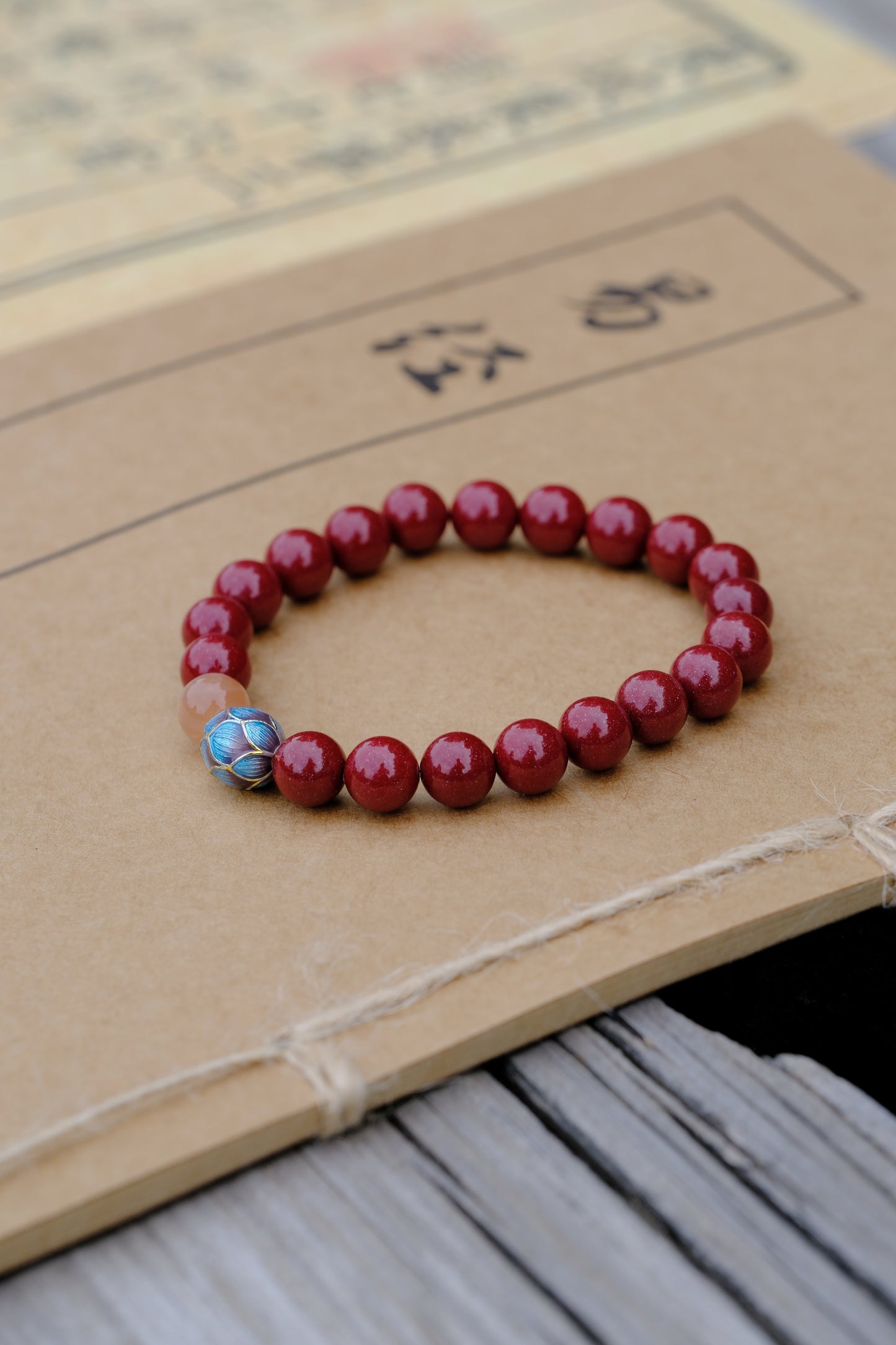 Crimson Lotus Prayer Beads