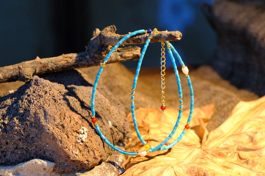 Azure Sky Glass Rainbow Chain