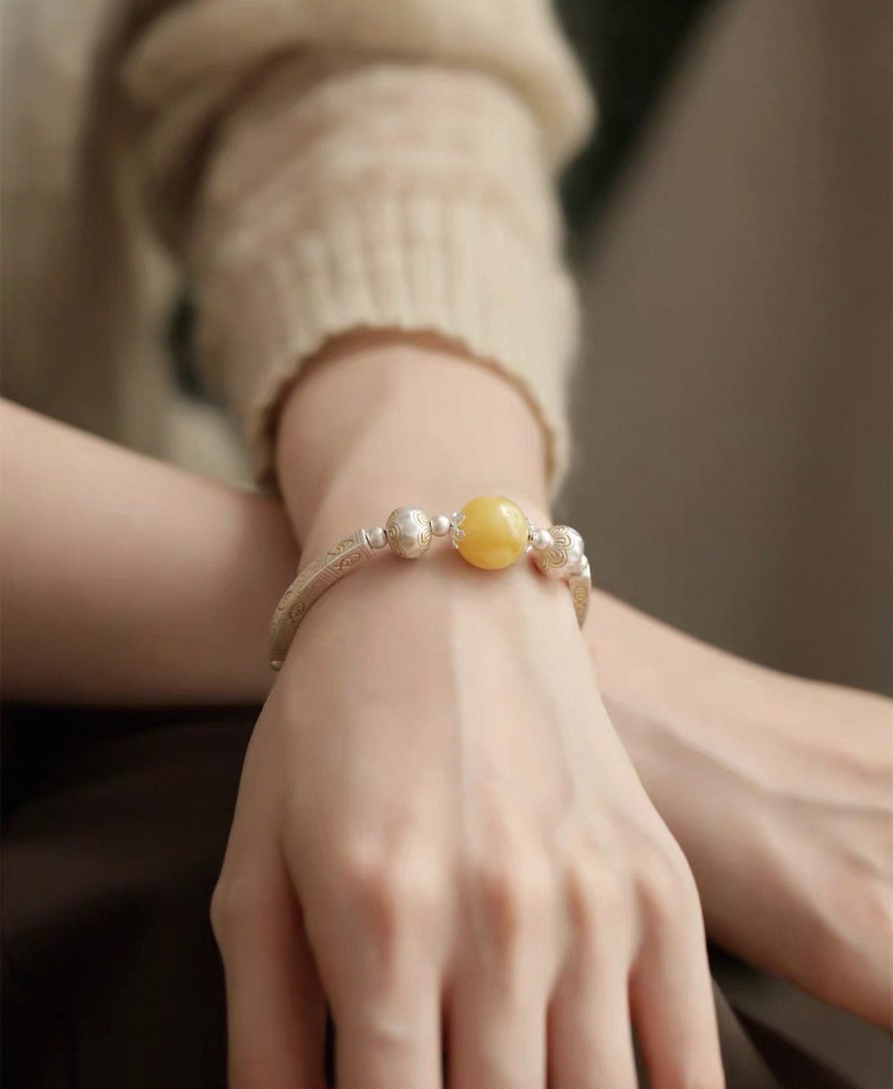 2026 New Nepalese Handmade Wax Bracelet 925 Sterling Silver Retro Ethnic Style