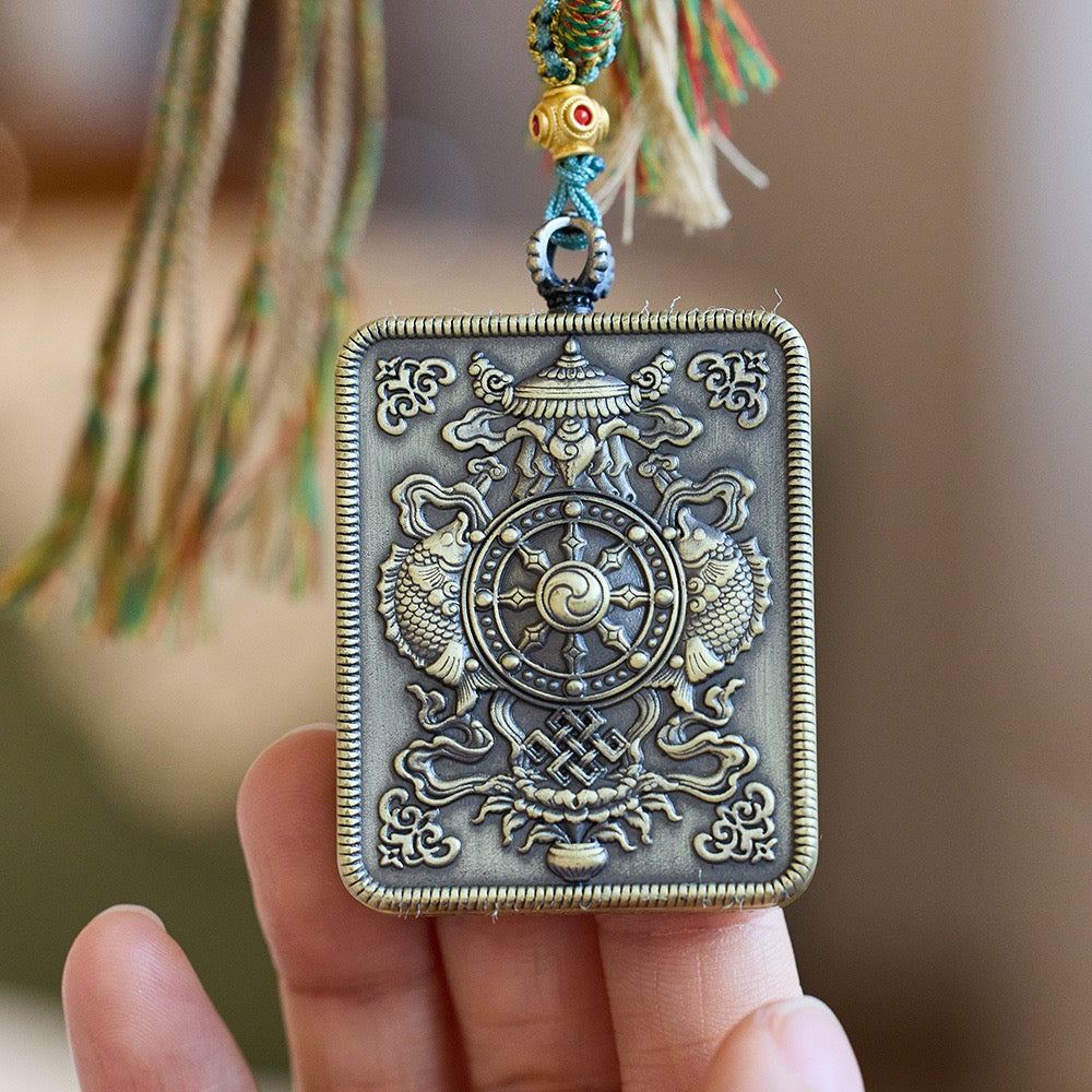 Tibetan Style Zhaxi Lhamo Zodiac Guardian Buddha, Hand-Painted Thangka Gau Box Pendant Necklace, Spiritual Connection Amulet for Men & Women with Chain