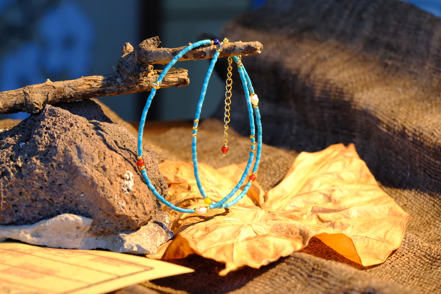 Azure Sky Glass Rainbow Chain