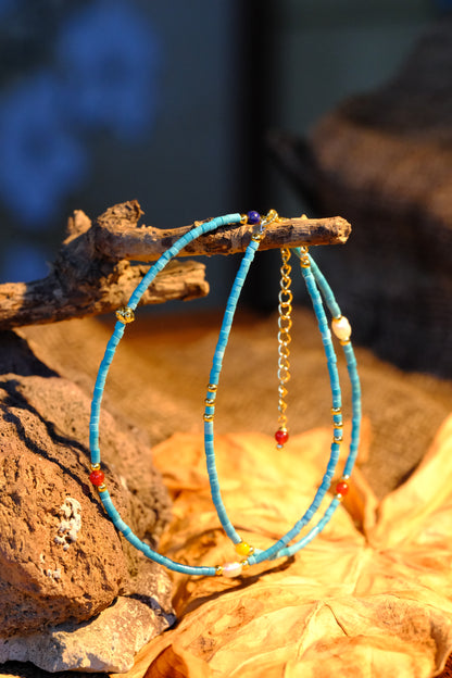 Azure Sky Glass Rainbow Chain