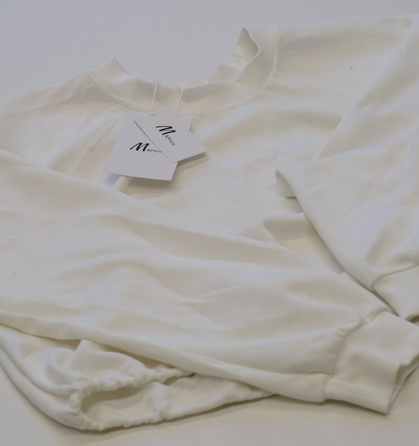 M&Miucy Korean-Style Minimalist Cropped Long-Sleeve Hoodie for Women